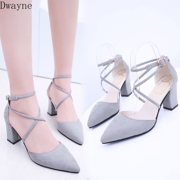 2019 new korean version of high-heeled high-heeled pointed thick with suede single shoes cross straps roman women's shoes, Black
2019 new korean version of high-heeled high-heeled pointed thick with suede single shoes cross straps roman women's shoes, Black