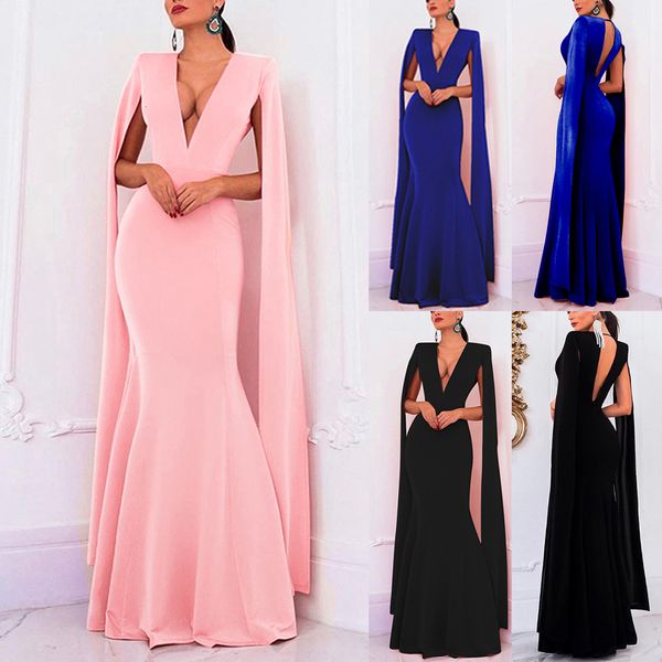 women's elegant party dresses deep v neck back cut-out long colak sleeve bodycon summer black long maxi mermaid dress vestidos, Black;pink
women's elegant party dresses deep v neck back cut-out long colak sleeve bodycon summer black long maxi mermaid dress vestidos, Black;pink