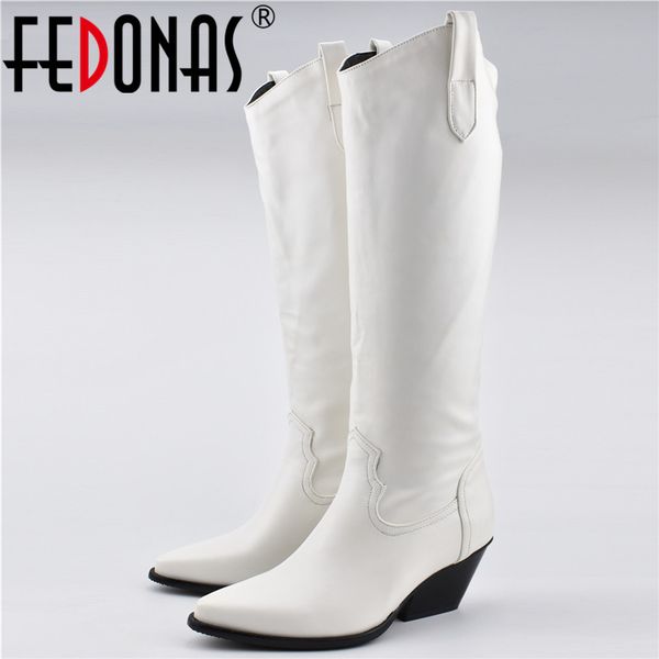fedonas classic pointed toe western boots 2020 winter new synthetic leather women knee high boots hight shoes woman long, Black
fedonas classic pointed toe western boots 2020 winter new synthetic leather women knee high boots hight shoes woman long, Black
