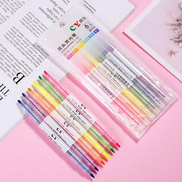 6 colors school highlighter pen highlighters marker brush pens fluorescent pen drawing planner notebook diy colored pens cute, Black;red
6 colors school highlighter pen highlighters marker brush pens fluorescent pen drawing planner notebook diy colored pens cute, Black;red