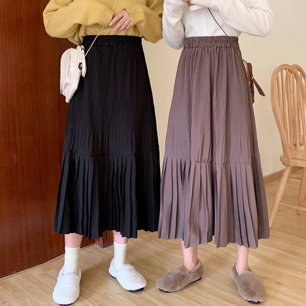 2019 winter women draped rib pleated skirt elastic high waist long skirt female autumn ladies midi saia, Black
2019 winter women draped rib pleated skirt elastic high waist long skirt female autumn ladies midi saia, Black