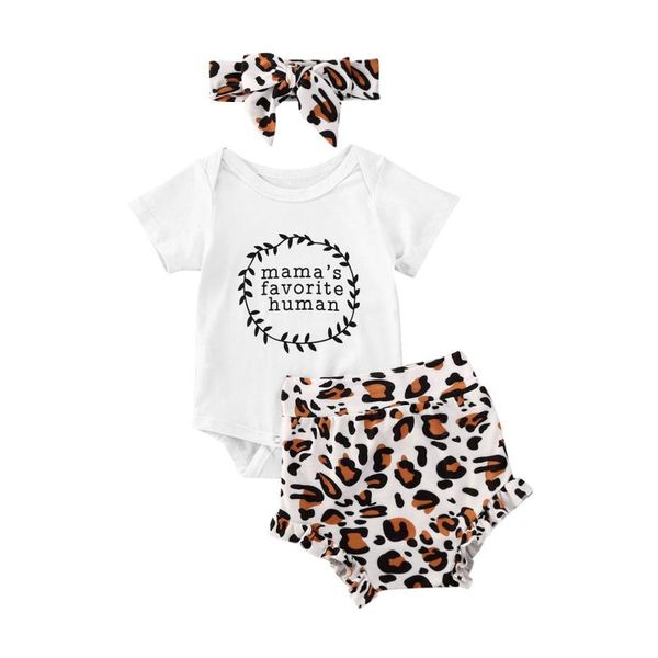 2020 baby summer clothing 3 pieces kids suit set letter print round neck short sleeve baby romper+leopard print pants+headband, White
2020 baby summer clothing 3 pieces kids suit set letter print round neck short sleeve baby romper+leopard print pants+headband, White