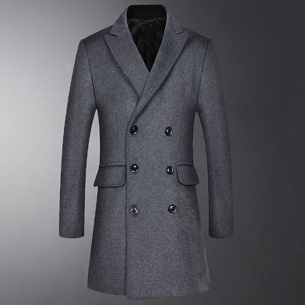 minglu long wool mens trench luxury double breasted solid color mens jackets and coats winter business casual slim man coats, Black
minglu long wool mens trench luxury double breasted solid color mens jackets and coats winter business casual slim man coats, Black