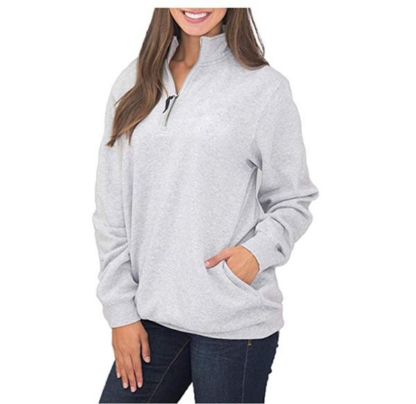 new arrival spring autumn warm fashion blouse tee long sleeve zipper pocket, Black
new arrival spring autumn warm fashion blouse tee long sleeve zipper pocket, Black