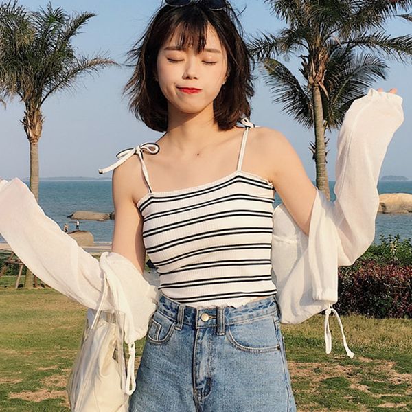 summer women crop tank striped knitted camis casual tank vest sleeveless crop new fashion, White
summer women crop tank striped knitted camis casual tank vest sleeveless crop new fashion, White