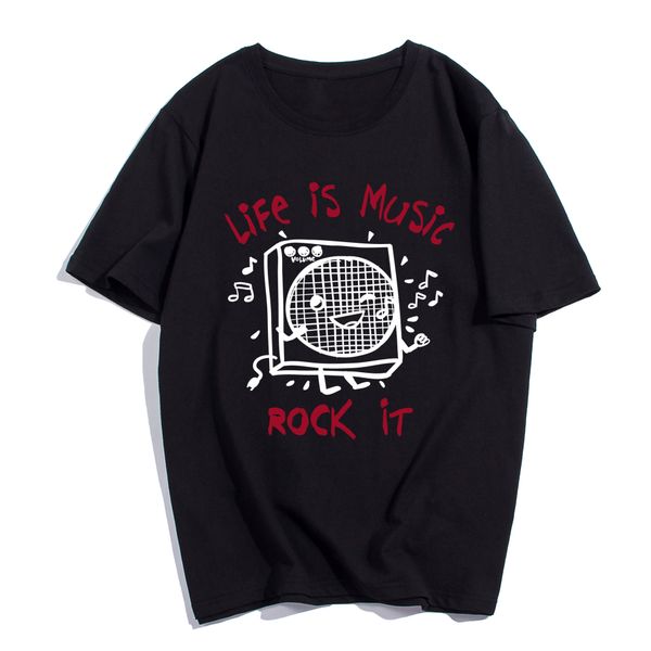 e-baihui summer cotton t-shirt men funny casual short sleeve life is music printed loose male tee summer style tshirts740, White;black
e-baihui summer cotton t-shirt men funny casual short sleeve life is music printed loose male tee summer style tshirts740, White;black