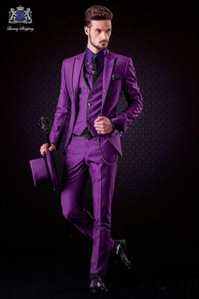 fashion purple groom tuxedos peak lapel groomsmen mens wedding dress handsome man jacket blazer 3 piece suit(jacket+pants+vest+tie), Black;gray
fashion purple groom tuxedos peak lapel groomsmen mens wedding dress handsome man jacket blazer 3 piece suit(jacket+pants+vest+tie), Black;gray