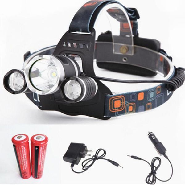 Waterproof 3 Led Xm-l2 T6 Headlamp Charger Head Torch 18650 Battery Outdoor Sport Headlight For Camping Hunting