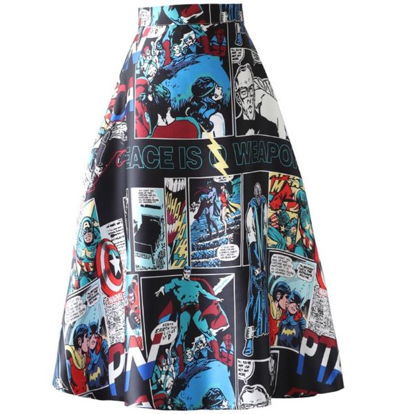 high waist printed umbrella skirt women 2019 summer vintage ball gown mid calf skirt, Black
high waist printed umbrella skirt women 2019 summer vintage ball gown mid calf skirt, Black