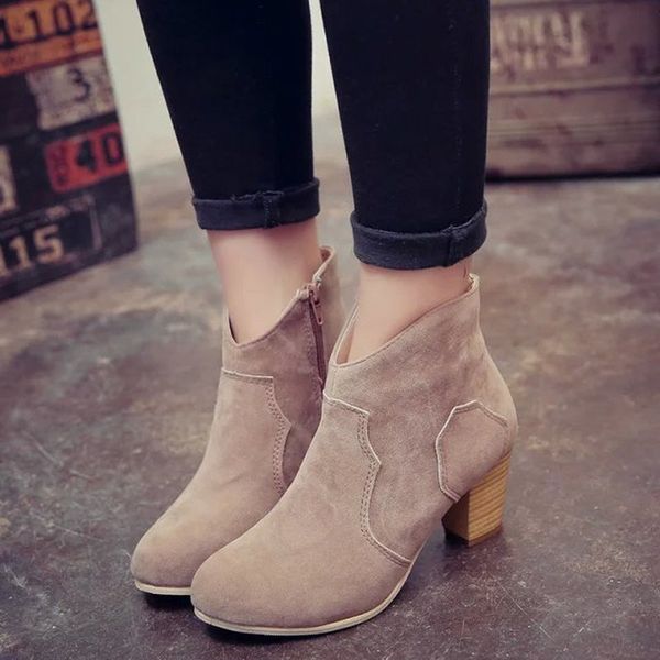 women ankle boot 2020 fashion suede leather boots high heel ladies shoes ankle boots women shoes dropshipping zapatos de mujer, Black
women ankle boot 2020 fashion suede leather boots high heel ladies shoes ankle boots women shoes dropshipping zapatos de mujer, Black
