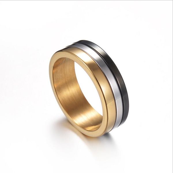 new style 8mm stainless steel ring man women jewelry titanium steel band black silver gold size 7~11
new style 8mm stainless steel ring man women jewelry titanium steel band black silver gold size 7~11