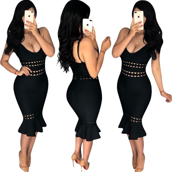 wholesale women summer dresses spaghetti strap hollow out ruffled mermaid midi dress bodycon party club night office lady vestido, Black;gray
wholesale women summer dresses spaghetti strap hollow out ruffled mermaid midi dress bodycon party club night office lady vestido, Black;gray
