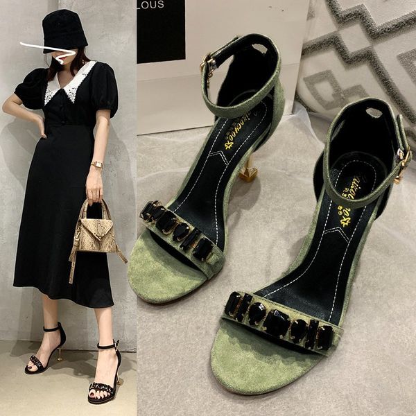 2020 summer women's new high-heeled sandals fine heel fashion comfortable women's sandals open toe suede shoes, Black
2020 summer women's new high-heeled sandals fine heel fashion comfortable women's sandals open toe suede shoes, Black
