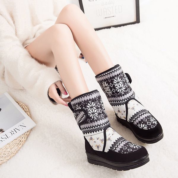 women snow boots antiskid plus velvet warm winter boots women shoes christmas brand fashion style waterproof, Black
women snow boots antiskid plus velvet warm winter boots women shoes christmas brand fashion style waterproof, Black