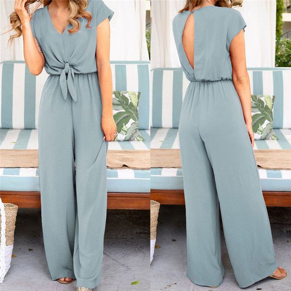women v neck simple chic jumpsuit fashion short sleeve solid straight jumpsuits playsuits lady high street overall trouser 2019, Black;white
women v neck simple chic jumpsuit fashion short sleeve solid straight jumpsuits playsuits lady high street overall trouser 2019, Black;white