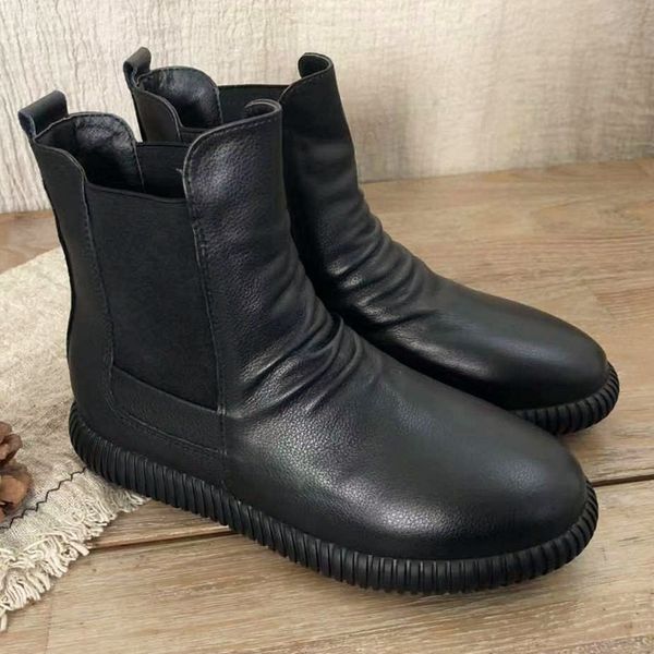 careaymade-korean round head real leather wrinkle elastic mouth net red comfortable versatile cool plush warm boots, Black
careaymade-korean round head real leather wrinkle elastic mouth net red comfortable versatile cool plush warm boots, Black