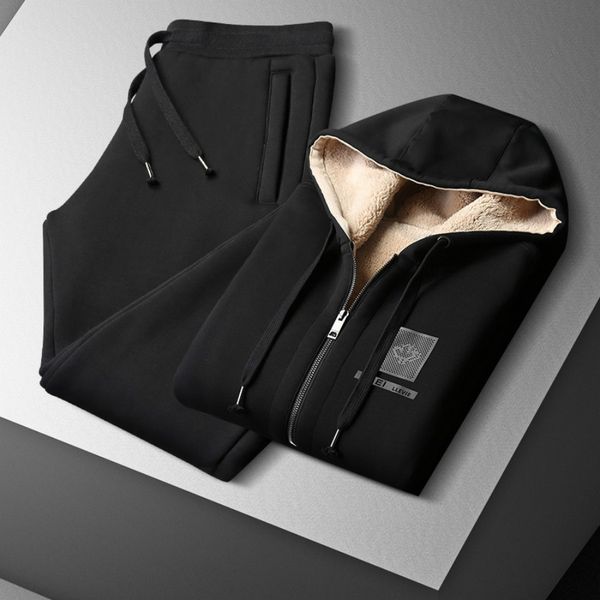 new men's cashmere blend tracksuits casual hooded thick two-pieces suit solid color men winter clothing size -5xl, Gray
new men's cashmere blend tracksuits casual hooded thick two-pieces suit solid color men winter clothing size -5xl, Gray