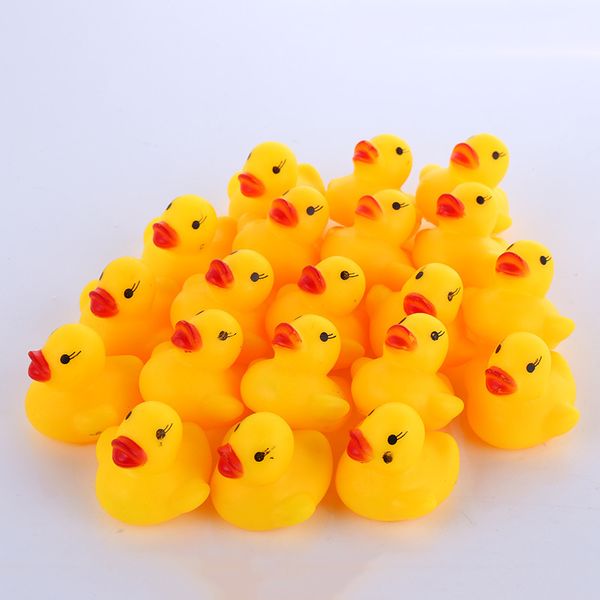 Wholesale Baby Bath Water Toy Yellow Duck Toys Sounds Yellow Rubber Ducks Kids Bathe Swiming Beach Gifts