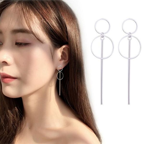 size of circle long earrings korean style female simple geometric silver earrings for women and men fashion pretty jewelry, Golden;silver
size of circle long earrings korean style female simple geometric silver earrings for women and men fashion pretty jewelry, Golden;silver