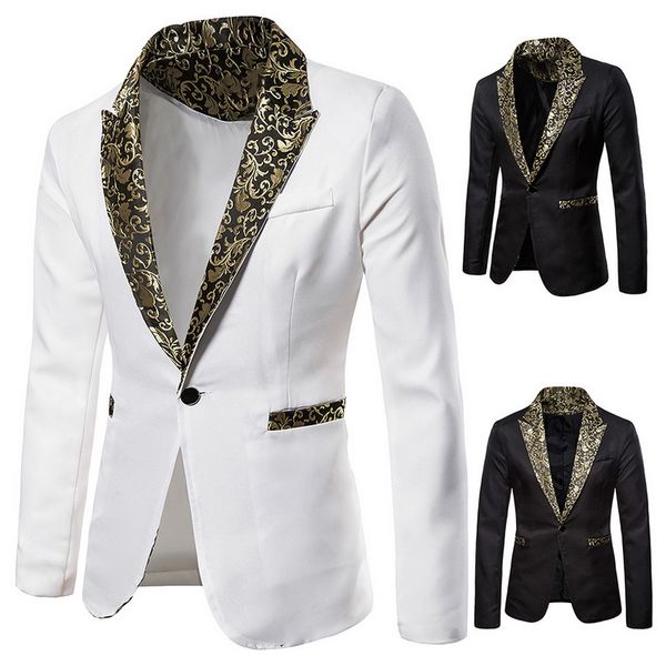 men's print blazers jacket coats casual autumn fashion male jas blazers nightclub solid color shinny outwears men wedding blazer, White;black
men's print blazers jacket coats casual autumn fashion male jas blazers nightclub solid color shinny outwears men wedding blazer, White;black
