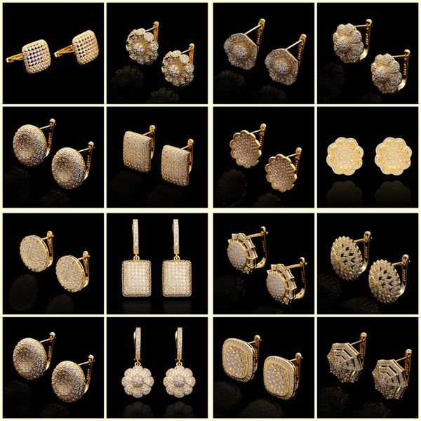 28 styles luxury designer dubai jewelry round cubic zirconia gold hoop earrings for women unique fashion wedding earring 2020, Golden;silver
28 styles luxury designer dubai jewelry round cubic zirconia gold hoop earrings for women unique fashion wedding earring 2020, Golden;silver