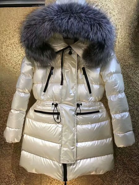 m850 парки для женщин зимний гусиный пуховик натуральный лисий мех длинный теплый анорак женские пальто куртка женская пуховик, Black