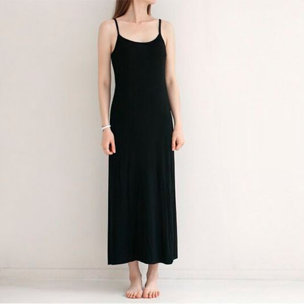 womens summer dresses plus size 7xl female spaghetti strap long dress solid color casual loose underwear vestidos, Black;gray
womens summer dresses plus size 7xl female spaghetti strap long dress solid color casual loose underwear vestidos, Black;gray