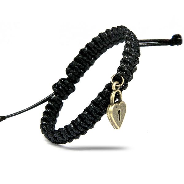 black white red charm bracelets for women with classical antique bronze lock key rope chain adjust size lovers jewelry gifts, Golden;silver
black white red charm bracelets for women with classical antique bronze lock key rope chain adjust size lovers jewelry gifts, Golden;silver