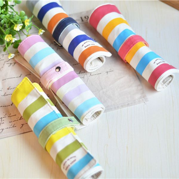1pcs fashion cute colorful stripes roll pencil bag cute canvas large capacity stationery creative school supplies
1pcs fashion cute colorful stripes roll pencil bag cute canvas large capacity stationery creative school supplies
