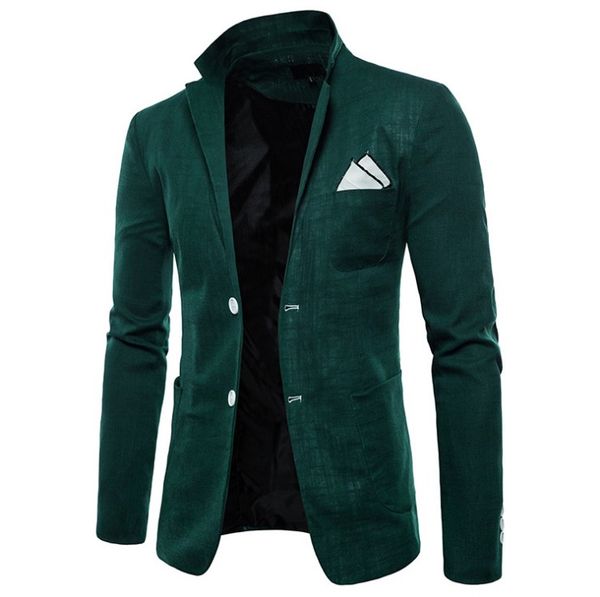 men's cotton linen blazer jacket slim fit single breasted costume homme casual party blazer for male, White;black
men's cotton linen blazer jacket slim fit single breasted costume homme casual party blazer for male, White;black