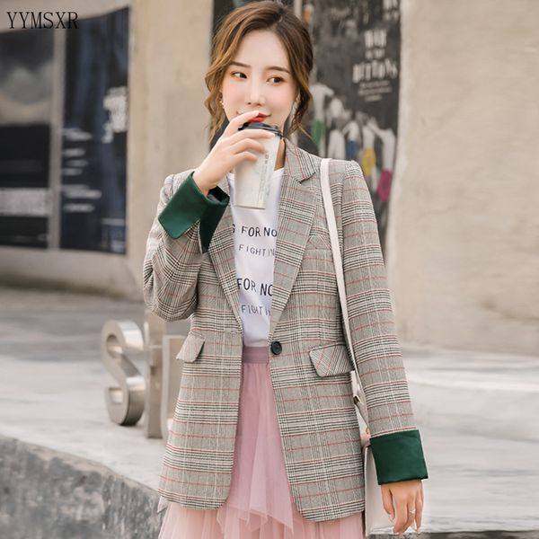 women's suits & blazers fashion professional wear office jacket small suit 2021 korean casual checked blazer, White;black
women's suits & blazers fashion professional wear office jacket small suit 2021 korean casual checked blazer, White;black