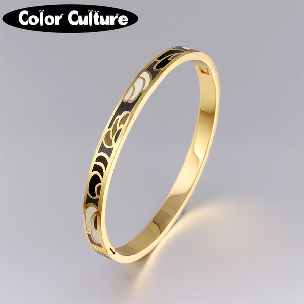 vintage slim bracelet bangle color design pattern gold opening bracelet for women mother enamel bracelets birthday gift, Black
vintage slim bracelet bangle color design pattern gold opening bracelet for women mother enamel bracelets birthday gift, Black