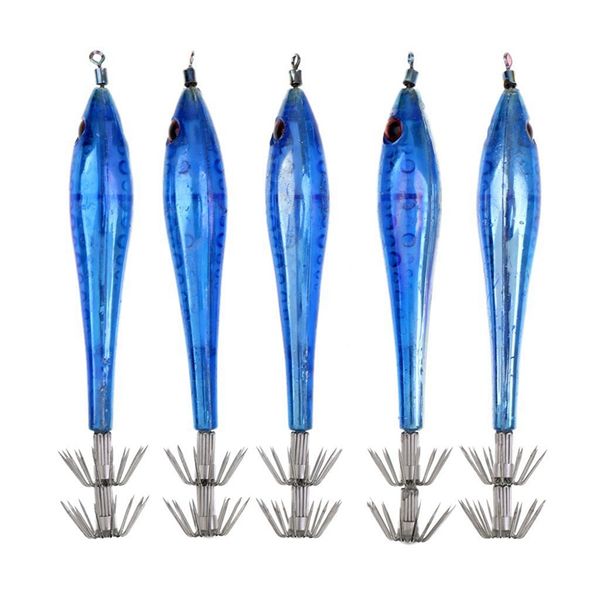 5pcs hard jigs fishing lures squid jigs luminous bait hooks for squid - light blue, 9.5cm
5pcs hard jigs fishing lures squid jigs luminous bait hooks for squid - light blue, 9.5cm