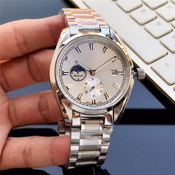 41mm man watch luxury mens designer watches 4pins moonphrase silver gold automatic mechanical movement wristwatches orologio di lusso, Slivery;brown
41mm man watch luxury mens designer watches 4pins moonphrase silver gold automatic mechanical movement wristwatches orologio di lusso, Slivery;brown