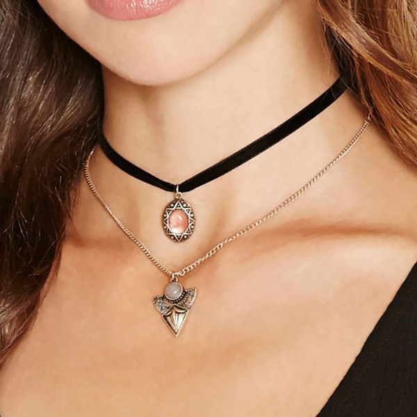 fashion accessories bohemia velvet with vintage silver plated double layer pendant necklace for lovers' friends
fashion accessories bohemia velvet with vintage silver plated double layer pendant necklace for lovers' friends