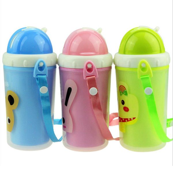 300ml cartoon baby water bottle cups portable training cup with straw strap 
300ml cartoon baby water bottle cups portable training cup with straw strap