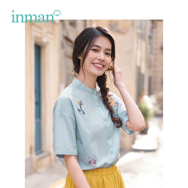 inman 2019 summer new arrival stand up collar literary embroidery retro all matched casual slim short sleeves women shirt, White
inman 2019 summer new arrival stand up collar literary embroidery retro all matched casual slim short sleeves women shirt, White