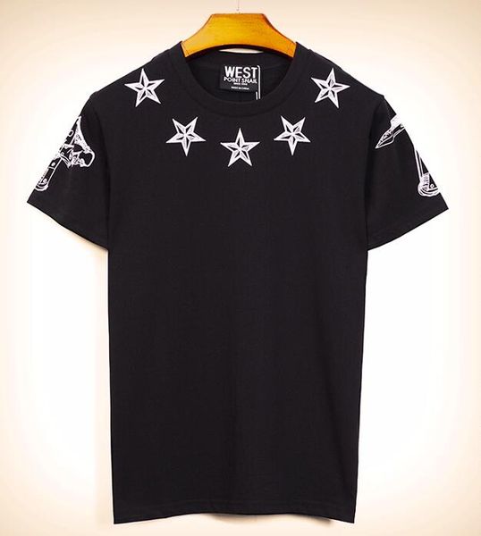 new fashion trend brand recreational pentagonal star men's loose short sleeve t-shirt summer, White;black
new fashion trend brand recreational pentagonal star men's loose short sleeve t-shirt summer, White;black