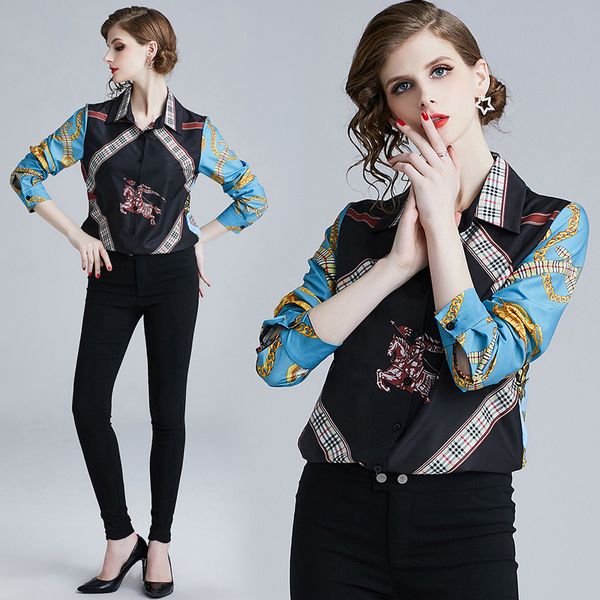 new arrival 2019 spring runway women luxury vintage print blouses ladies casual office button front lapel neck long sleeve slim shirts, White
new arrival 2019 spring runway women luxury vintage print blouses ladies casual office button front lapel neck long sleeve slim shirts, White