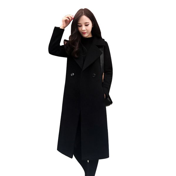 2019 autumn and winter woolen coat female mid-long new korean temperament women's popular outerwear woolen coat clothes jackets, Black
2019 autumn and winter woolen coat female mid-long new korean temperament women's popular outerwear woolen coat clothes jackets, Black