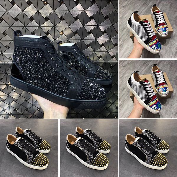 2018 new season red bottom casual shoes men's casual shoes luxury print silver pink pik no limit rare nail and rhinestone graffiti us4, Black
2018 new season red bottom casual shoes men's casual shoes luxury print silver pink pik no limit rare nail and rhinestone graffiti us4, Black