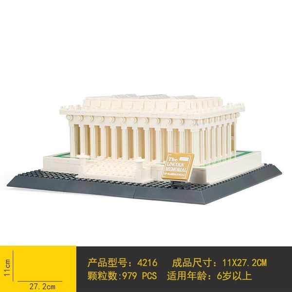979pcs children intelligence toys famous architecture lincoln memorial hall small granule assembling building blocks kids toys 06
979pcs children intelligence toys famous architecture lincoln memorial hall small granule assembling building blocks kids toys 06