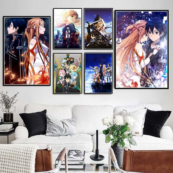 canvas painting video game sword art online kirito asuna japan anime poster prints art wall pictures for living room home decor
canvas painting video game sword art online kirito asuna japan anime poster prints art wall pictures for living room home decor