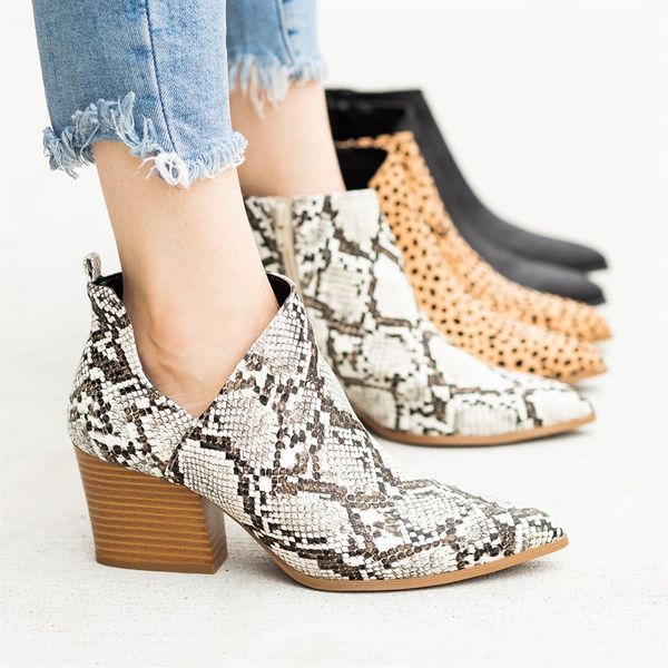 35#women ankle boots snake print pointed toe shoes side zippers thick high heels female leather boot shoes women booties casual, Black
35#women ankle boots snake print pointed toe shoes side zippers thick high heels female leather boot shoes women booties casual, Black