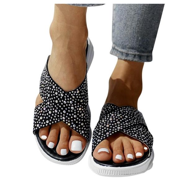 slippers women's comfortable leisure trend ladies fashion casual studded open toe platforms shoes personality outdoor, Black
slippers women's comfortable leisure trend ladies fashion casual studded open toe platforms shoes personality outdoor, Black