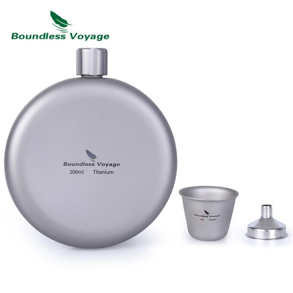 boundless voyage camping titanium hip flask portable round wine bottle with funnel whiskey alcohol drinkware accessories
boundless voyage camping titanium hip flask portable round wine bottle with funnel whiskey alcohol drinkware accessories