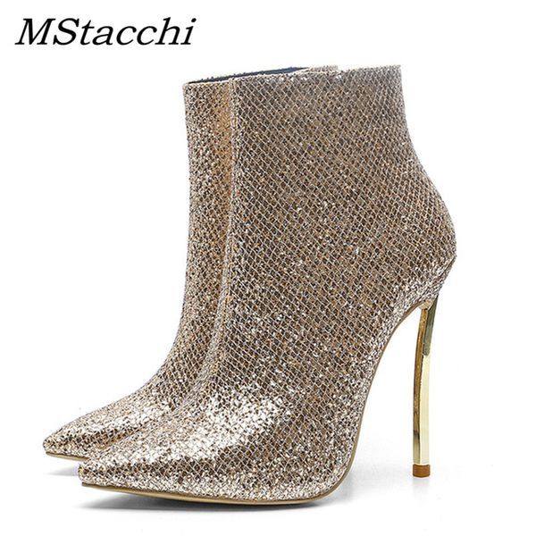 mstacchi chic bling pointed toe zipper boots women metal high heels 12 cm spring shoes woman elegant fashion ladies ankle boots, Black
mstacchi chic bling pointed toe zipper boots women metal high heels 12 cm spring shoes woman elegant fashion ladies ankle boots, Black