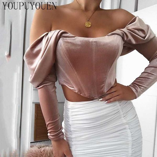 long sleeve velvet blouse crop women tube off cold shoulder party ladies blouses spring summer new cropped shirts, White
long sleeve velvet blouse crop women tube off cold shoulder party ladies blouses spring summer new cropped shirts, White