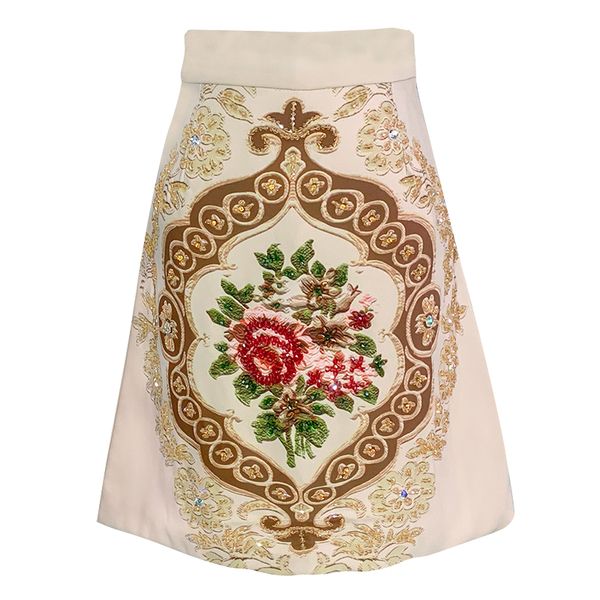 luxury designer brand skirt for women vintage diamond beading rose flower print high waist a-line skirt, Black
luxury designer brand skirt for women vintage diamond beading rose flower print high waist a-line skirt, Black