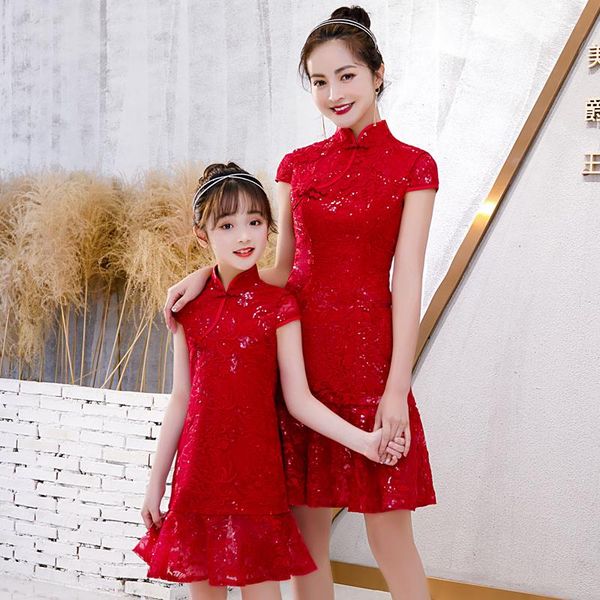 qipao mother daughter lace dresses wedding clothes mom and me dress ball gown mum girls evening dress family match outfits, Blue
qipao mother daughter lace dresses wedding clothes mom and me dress ball gown mum girls evening dress family match outfits, Blue